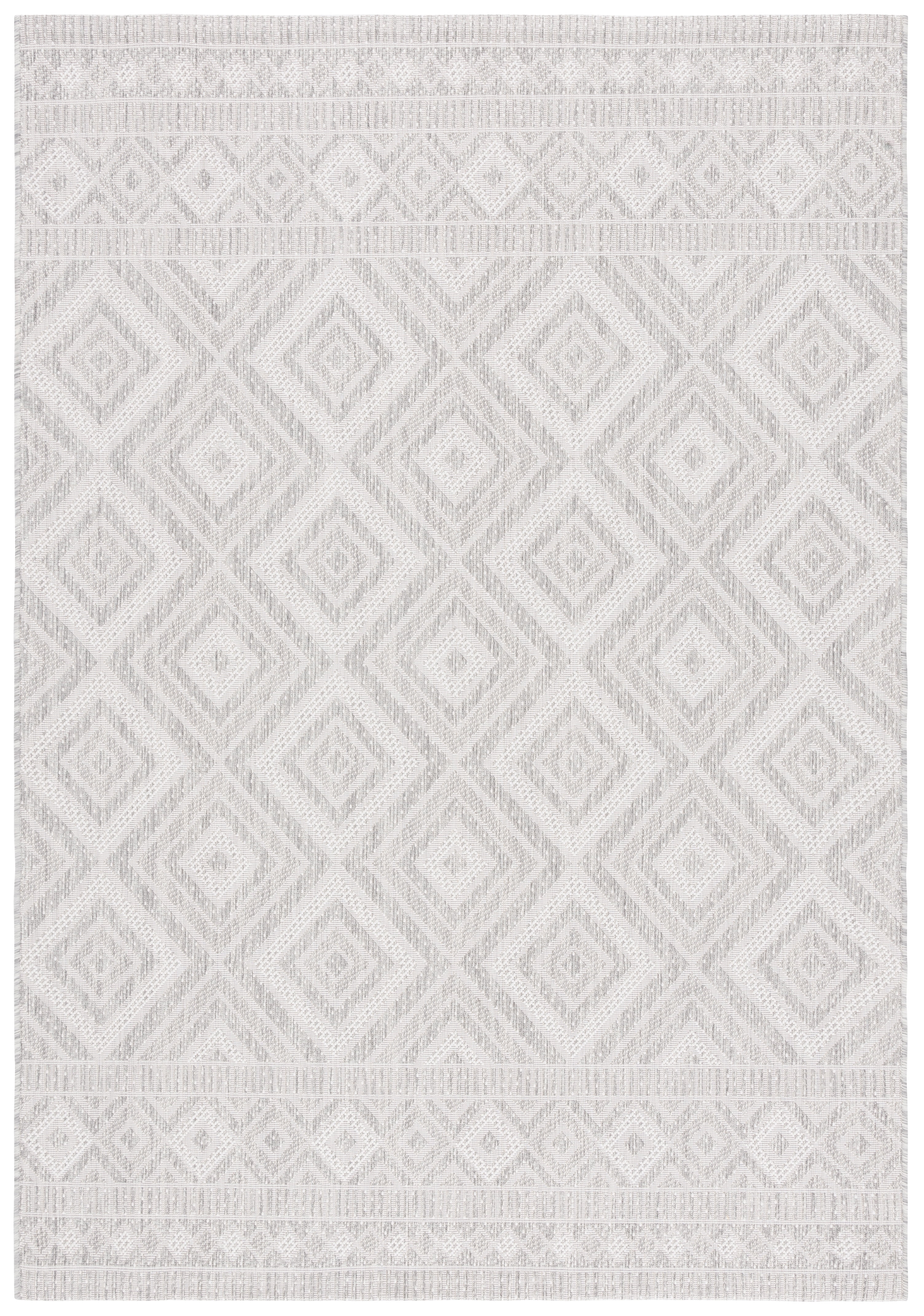 Safavieh Courtyard Wyatt Geometric Indoor/Outdoor Area Rug, Ivory/Light Gray, 5'3" x 7'7"