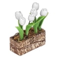 thumbnail image 3 of Adorno de flores de tulipanes artificiales, escala 1:12, decoración de jardín para casa de muñecas, modelo simulado, accesorio en miniatura, color blanco, 3 of 14