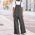 thumbnail image 5 of CQONEPT Womens Corduroy Bib Overall Casual Loose Romper Embroidered Y2k Jumpsuit Streetwear Pants with Pockets Gray L, 5 of 7