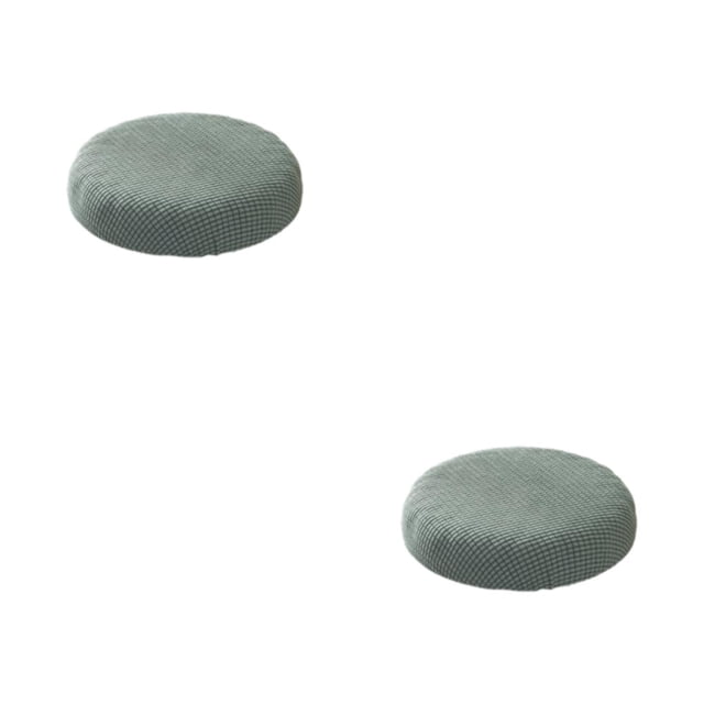 Decodeary Soft And Stool Cushions With Elastic Band – Any Space Round Cushion Polyester Seat Covers Fits Most Stools pine green 2Set