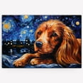 thumbnail image 3 of Brittany Dog Canvas Van Gogh Starry Night Wall Art Gifts Canvas Wall Art Frame Music Artist Customized Canvas Framed Photo Art Work For The Bedroom(Gifts For Dog Lover ), 3 of 6
