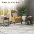 thumbnail image 6 of End Table Set of 2 with Charging Station, Rustic Modern Side Table with USB Ports and Power Outlets, Nightstand for Bedroom Living Room Farmhouse Brown, 6 of 7