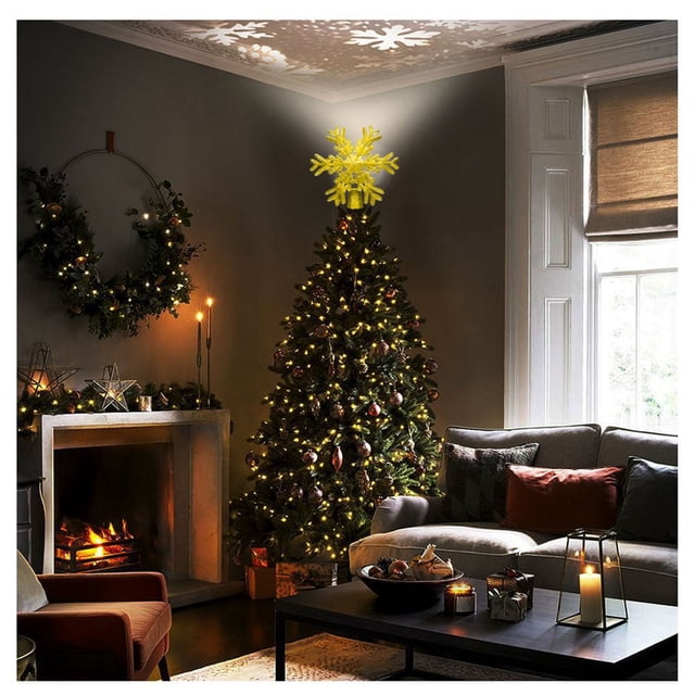 PEONAVET A Projecto A Projecto Christmas Lights String Tree Top Snowflake Lights Projection Snowflake Spinning Gift Decoration Layout