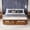 Walnut, variant on Queen Size Platform Bed with Drawers for Storage, Solid Wood Bed Frame without Headboard, Heavy Duty Support and Wood Slats, No Box Spring Needed, Walnut