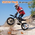 thumbnail image 4 of East doll 36V Electric Dirt Bike for Kids, 13 mph High-Speed Electric Bicycle Ride on Dirt Bike for Kids Aged 5+, 500W Peak Brushless Motor, 14" Pneumatic Tire, Max Load 143 lbs, Black, 4 of 8