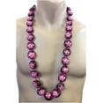 thumbnail image 2 of Hibiscus Handpainted Kukui Nut Necklace for Adults - Souvenir Lanyard, 32 Inch, 2 of 2