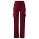 thumbnail image 3 of Pantalones cargo informales con cintura elástica para mujer: pierna ancha, bolsillos, poliéster, largo completo, primavera/otoño/invierno - S-XL, 3 of 7