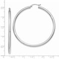 thumbnail image 3 of 10k White Gold 3mm Tube Hoop Earrings Round, 3 of 7