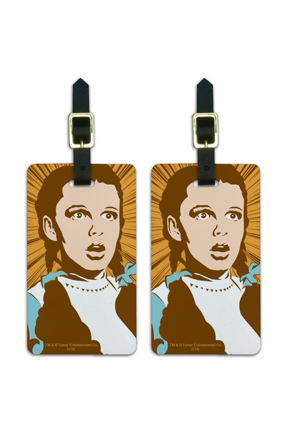 Wizard of Oz Dorothy Not in Kansas Luggage ID Tags Suitcase Carry-On Cards - Set of 2