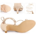 thumbnail image 3 of Sandalias con cordones Perphy para mujer tacón bajo Beige 36, 3 of 5