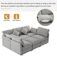 thumbnail image 5 of BedLuxury 5 Seater Reversible Modular Sectional Sofa,Convertible Sleeper Couch Bed, Upholstered Corner Sofa with a Movable Ottoman and USB Ports for Living Room, Lightgrey, 5 of 8