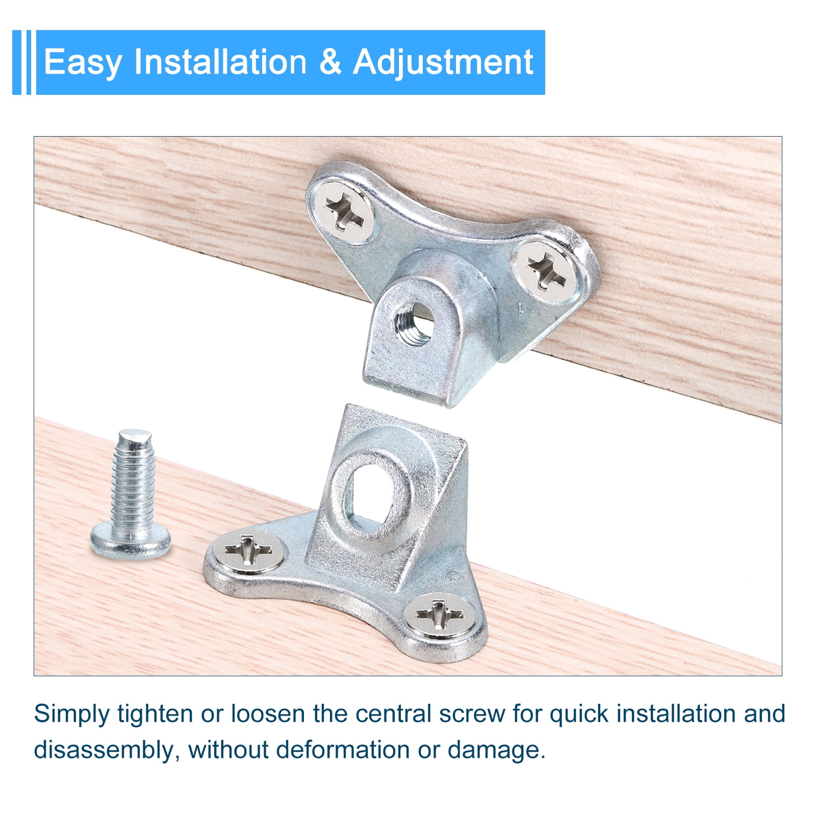 Uxcell Removable Corner Brace Metal Butterfly L Brackets Right Angle Support Screws for Shelves Cabinets 16pcs Blue