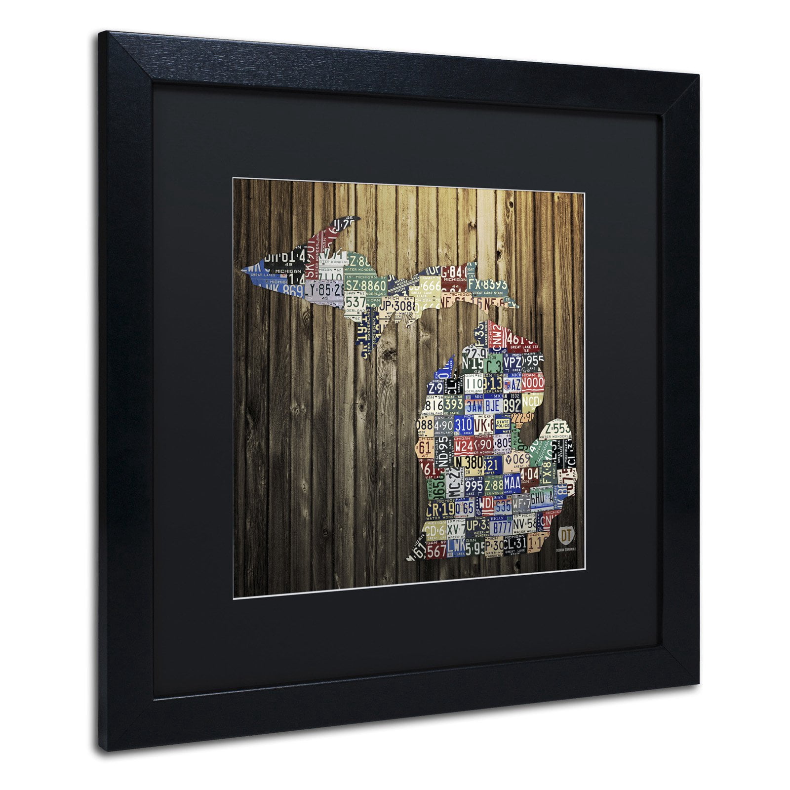 Trademark Fine Art 'Michigan Counties License Plate' Canvas Art by Design Turnpike, Black Matte, Black Frame
