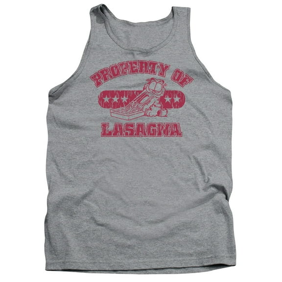 Garfield Property Of Lasagna Adult Tank Top Athletic Heather