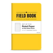 Elan Publishing Company Field Notebook / Pocket Journal - 3.5x5.5 - Yellow - Lined Memo Book - Pack of 5 - ELAN-FN-003D
