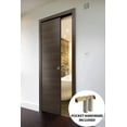 thumbnail image 3 of Sliding French Pocket Door with | Planum 0010 Chocolate Ash | Kit Trims Rail Hardware | Solid Wood Interior Bedroom Sturdy Doors-36" x 96", 3 of 6