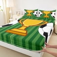 thumbnail image 4 of Erosebridal Cartoon Soccer Trophy Bed Sheets,Football Sport Games King Sheets For Kids 4pcs, 4 of 6
