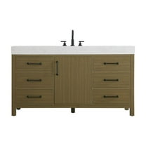 Elegant Kitchen and Bath 60 inch Single Bathroom Vanity In Chestnut Brown