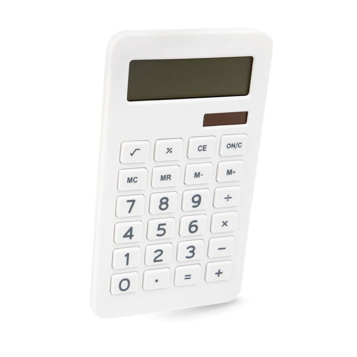JAM Paper Desktop Calculator, 10 Digit LCD Display, 3 3/4 x 6 3/4 Inches, White, Bulk 10/Pack