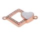 thumbnail image 1 of 1 Unidades De Latón Cuadrado Diseñado Conectores Colgantes Collar Joyería Hallazgos Accesorios Conector Para DIY Suministros Oro rosa + blanco, 1 of 6