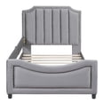 thumbnail image 2 of Twin Size Upholstered Daybed with Classic Stripe Shaped Headboard, Gray, 2 of 10