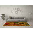 thumbnail image 3 of Ahgly Company Indoor Round Oriental Yellow Modern Area Rugs, 7' Round, 3 of 4