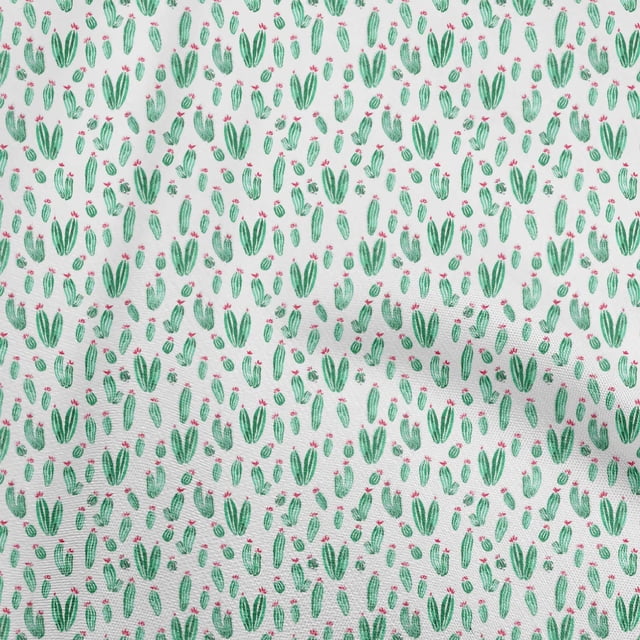 oneOone Tissu Popeline de Coton Vert Mer Cactus Matériel de Robe Tissu Imprimé Tissu au Mètre 56 Pouces de Large