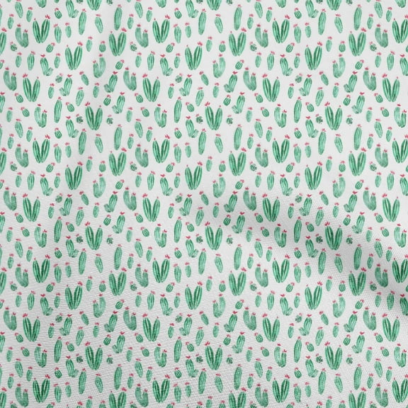 oneOone Polyester Spandex Sea Green Fabric Cactus Sewing Material Print Fabric By The Yard 56 Inch Wide