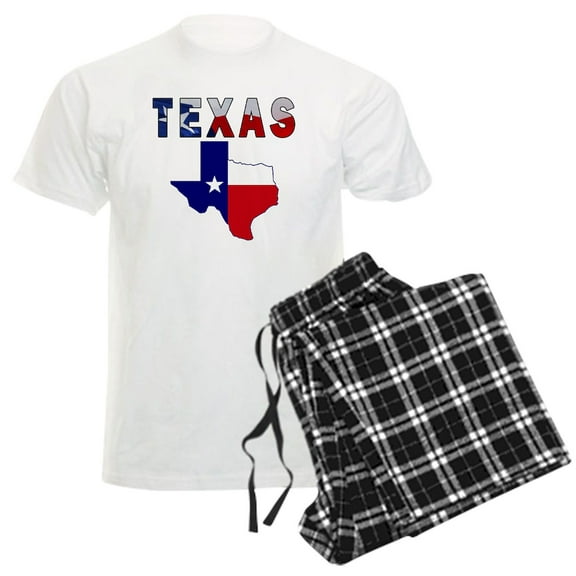 CafePress - Flag Map With Texas Men's Light Pajamas - Men's Light Loose Fit Cotton Pajama Set