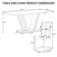 thumbnail image 2 of Sumdeal 70'' Faux Marble Dining Table Set for 4 with Grey Upholstered Dining Chairs, Modern Rectangular Marble Kitchen Table and Chairs Set with Stainless Steel Base, 2 of 8