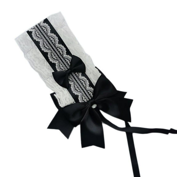 UNTERING Hairband Anime Maid Headband for Girls Ruffle Lace Headband with Ribbon Bowknot Show Fashion Women Hairband Headwear