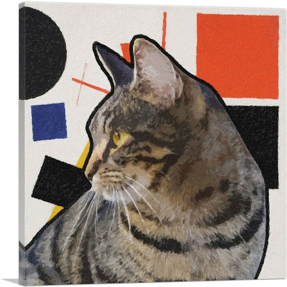ARTCANVAS Domestic Cat Breed Modern Canvas Art Print - Size: 26" x 26" (0.75" Deep)