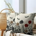 thumbnail image 6 of Halloween Pillow Covers 16x16 Inch Set of 2 Vintage Spooky Red and Black Floral Leaves Bats Spider Web Outdoor Decorative Throw Pillows Holiday Pillowcases Square Cushion Covers for Couch, 6 of 6