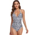 thumbnail image 3 of Vestido de baño bikini para mujer Traje de baño con falda Traje de baño Ropa de playa Estampado de leopardo, 3 of 4