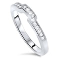 thumbnail image 1 of Bague Diamant Courbé Taille Princesse 3/8ct Or Blanc 14k, 1 of 1