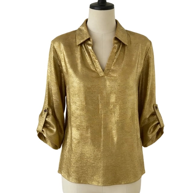 Mujeres de Verano Tops Casual Cuello Redondo Botón Decorado Manga Corta Superior, Ligera Blusa Cómoda para el Uso Diario, Camisas Y Tops de Moda