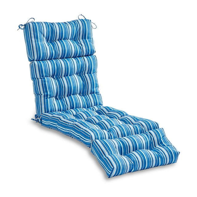 South Pine Porch Coussin de Chaise Longue d'Extérieur 72x22 Pouces, 1 Unité (Lot de 1), Rayure Saphir