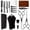 Black:19pcs, variant on 19 Pcs Hair Cutting Scissors Set, 440C Stainless Steel Manual Hair Shears with Cape for Home Barber, Men Women Child