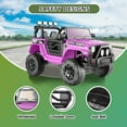 thumbnail image 5 of Funcid Ride on Truck Car, Kids 12V Electric Ride on Toys with Parent Remote Control, Spring Suspension, Bluetooth Music, LED Lights - Purple, 5 of 13