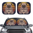 thumbnail image 2 of Balery 2 Piece Pug dog Yoga Car Windshield Sun Shade|Foldable Front Windshield Shade for Car Front Window for Most Sedans SUV Truck-Small, 2 of 7