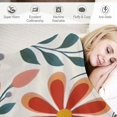 thumbnail image 3 of Fenyluxe Flower Leaves White Background Flannel Throw Blanket for Couch Sofa Bed All Seasons Decor 50x60in, 3 of 6