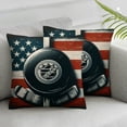 thumbnail image 2 of Throw Pillow Covers, Vintage Hockey Sport Pattern  Linen USA Flag Patriotic Pillow Cases Cushion Cover Home Car Bed Decorative Pillowcase Gift (Hockey Sport), 2 of 6