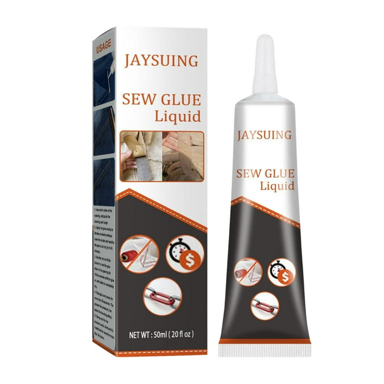Fabric Glue Clothing Glue 50ml Washable Sew Glue Glue for Silk, Patches,  Polyester Fabric, Non Woven Fabrics, Denim