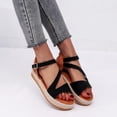 thumbnail image 5 of Juebong Sandals clearance Espadrille Sandals for Women Girls Dressy Open Toe Wedge Sandal Summer Casual Flatform Platform Wedge Sandals Slip on Shoes, 5 of 5