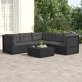 thumbnail image 1 of vidaXL 5 Piece Garden Lounge Set with Cushions Black Poly Rattan, 1 of 5
