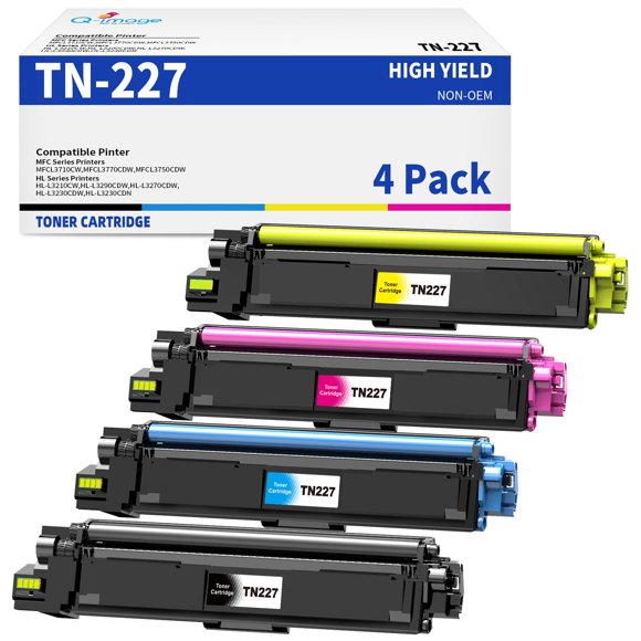 [with chip] TN227 Compatible Toner Cartridge Replacement for TN227 TN223 TN-227bk TN-223bk Work with MFC-L3770CDW MFC-L3710CW HL-L3270CDW HL-L3290CDW L3750CDW Printers (TN-227BK/C