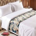 thumbnail image 3 of Spring Flowers Bed Runner for Queen Size Bed, Watercolor Pink Blue Floral Gold Leaf Butterfly Linen Texture Soft Bedding Scarf Bedding Protector Slipcover Sofa Throw for Bedroom Hotel Guesthouse, 3 of 8