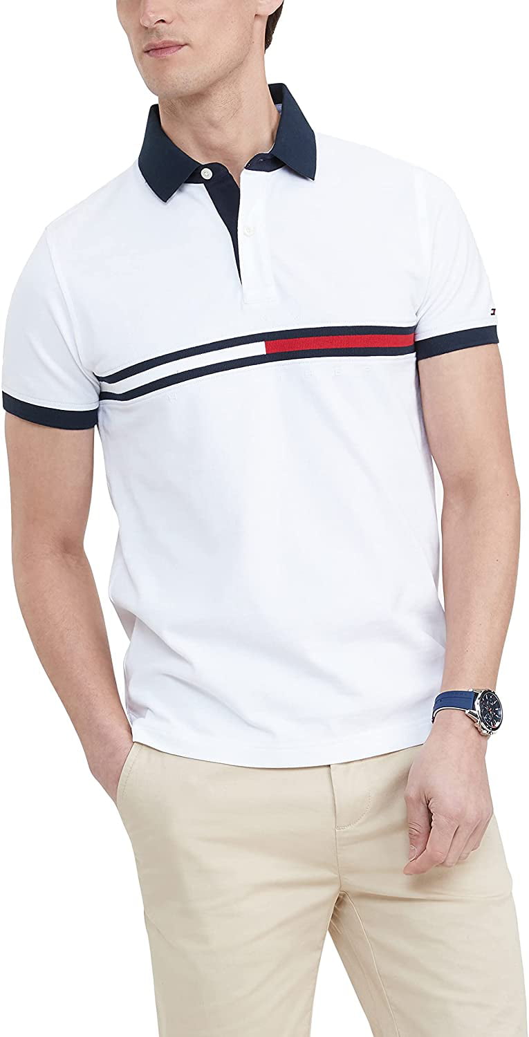 Tommy Hilfiger Cotton Global Stripe Polo Shirt in Blue for Men Mens Clothing T-shirts Polo shirts 