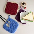 thumbnail image 4 of HANXIULIN Multipurpose Cotton Pot Holder Cooking Square Potholders Heat Resistant Hot-Pads - 1Pcs Blue, 4 of 5