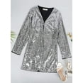 thumbnail image 5 of Women's Open Front Sequin Coat Las Vegas Blazer Party Club Cocktail Jacket Outerwear, 5 of 7